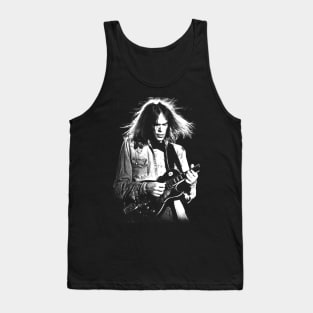 Neil Young Vintage Black and White Tank Top